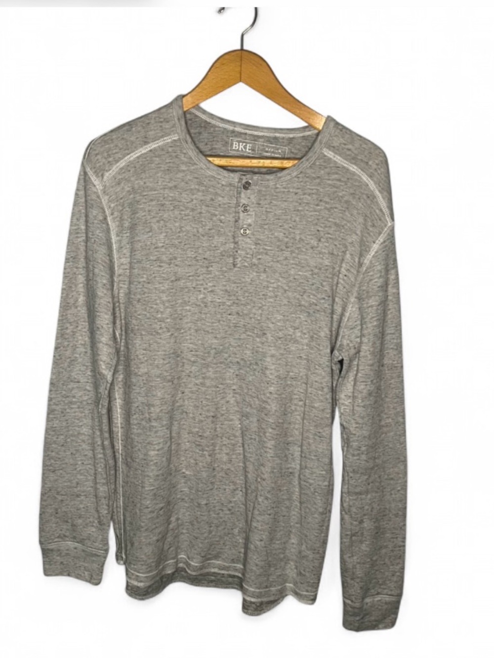 BKE‎ Gray Long Sleeve Henley Tee Size Medium